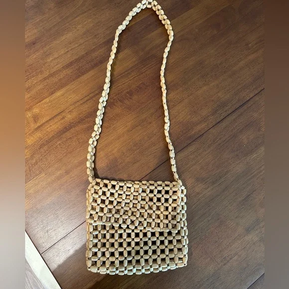 Faithfull the Brand wooden beaded purse, sold with cloth bag - Picture 3 of 7